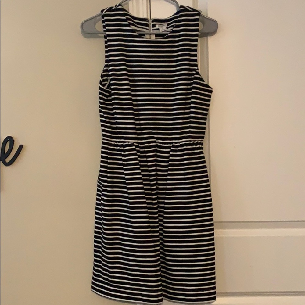 Black and White Stripe J Crew dress with pockets